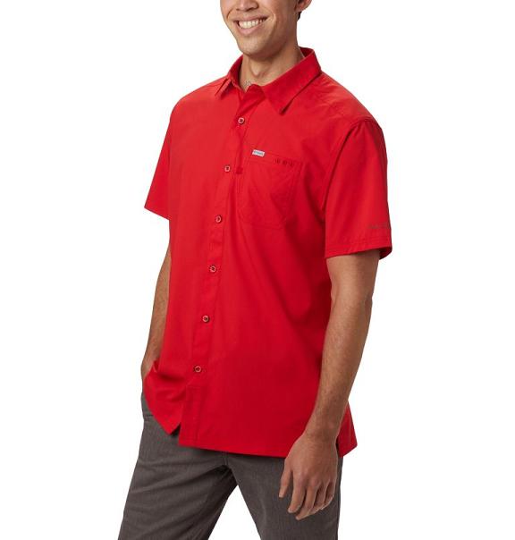 Columbia PFG Slack Tide Shirts Men Red USA (US2544597)